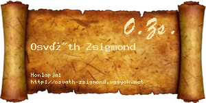 Osváth Zsigmond névjegykártya